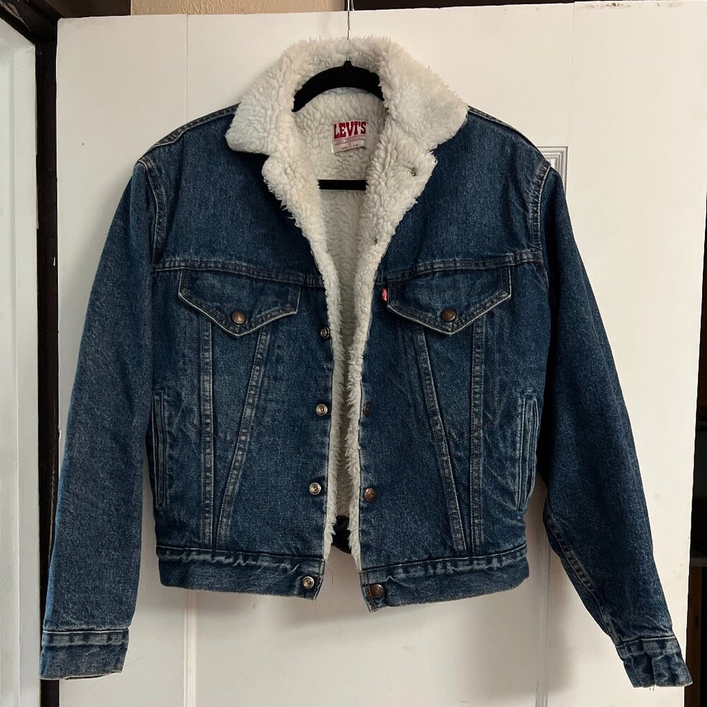 Vintage 1980's Levi's Denim Sherpa Jacket USA Made